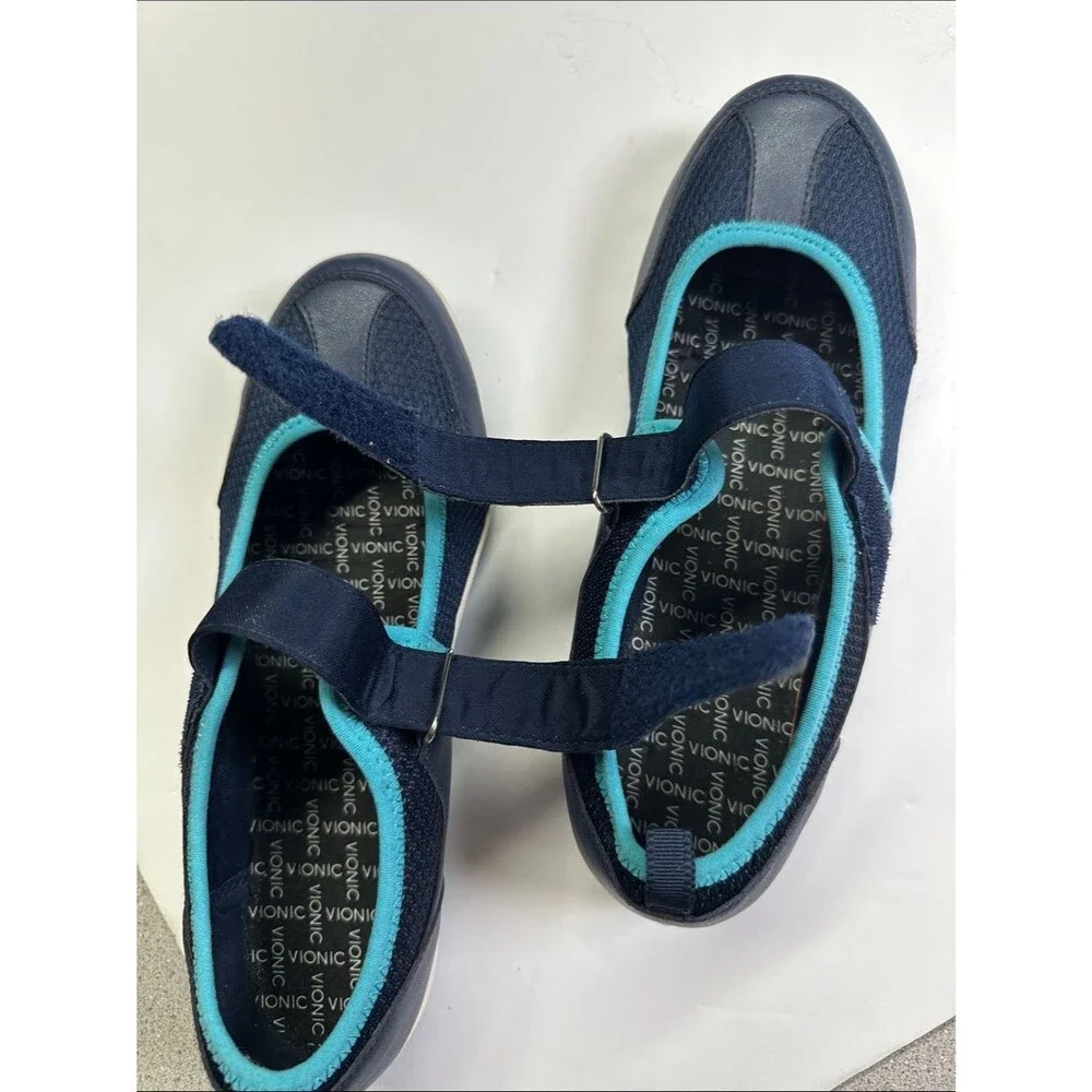 Vionic Ailie Mary Jane Slip On Shoes, Adjustable Hook & Loop Strap, Size 9